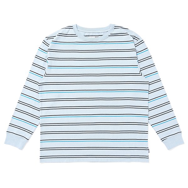 画像1: CHALLENGER/L/S STRIPE BORDER TEE（LT BLUE）［ストライプボーダー長袖T-24春夏］