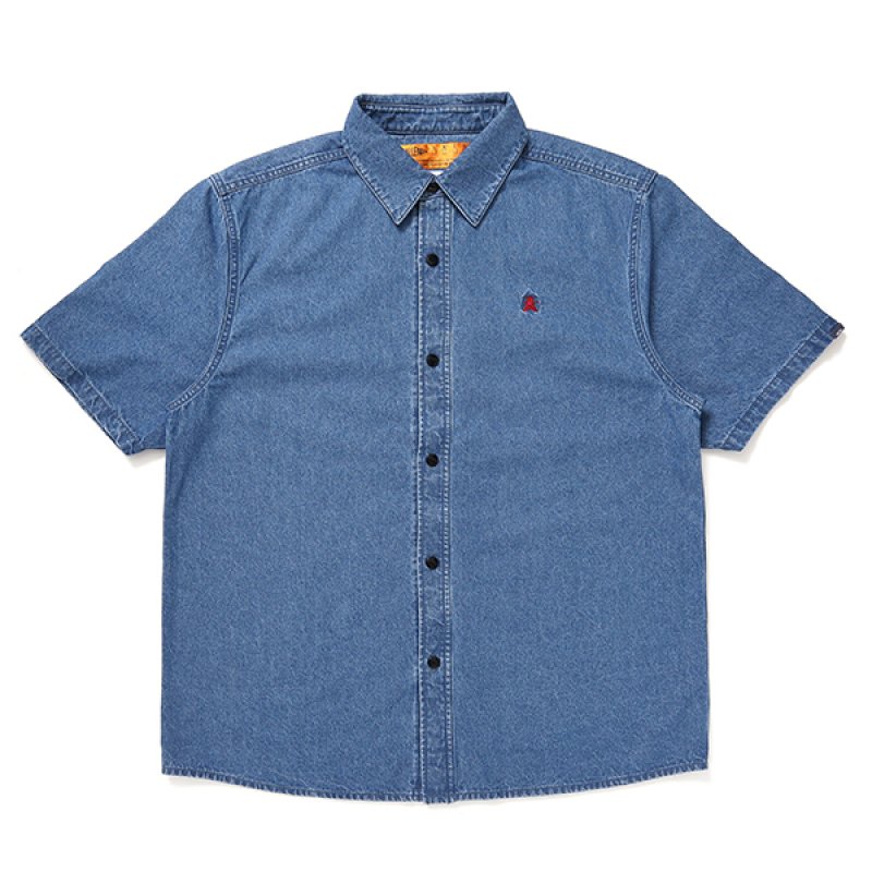 画像1: CHALLENGER/S/S DENIM SHIRT（WASHED INDIGO）［デニムシャツ-24春夏］