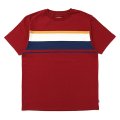 CHALLENGER/S/S MULTI BORDER TEE（BURGUNDY）［マルチボーダーT-24春夏］