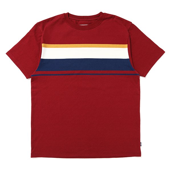 画像1: CHALLENGER/S/S MULTI BORDER TEE（BURGUNDY）［マルチボーダーT-24春夏］