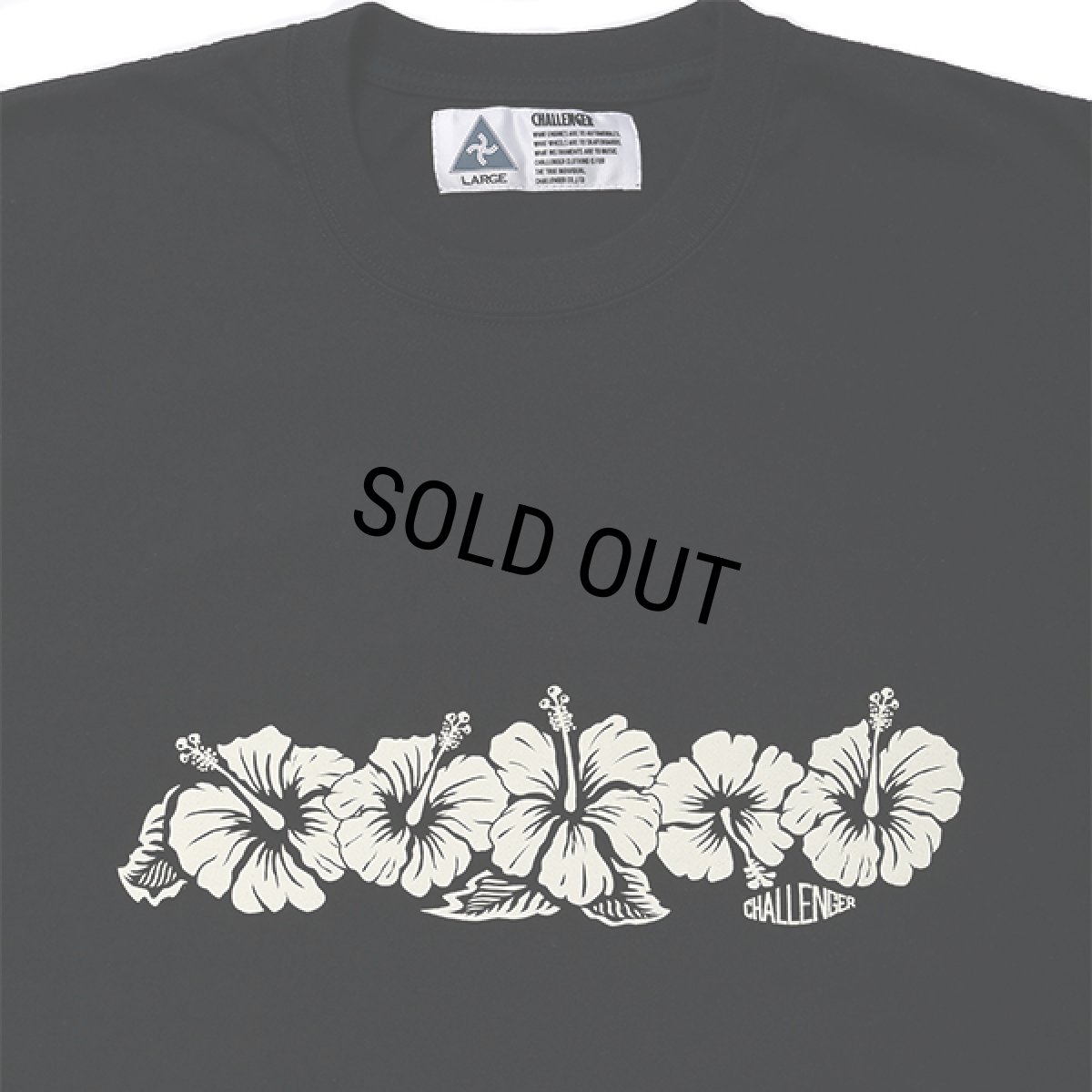 画像3: CHALLENGER/HIBISCUS TEE（BLACK）［プリントT-24春夏］ (3)
