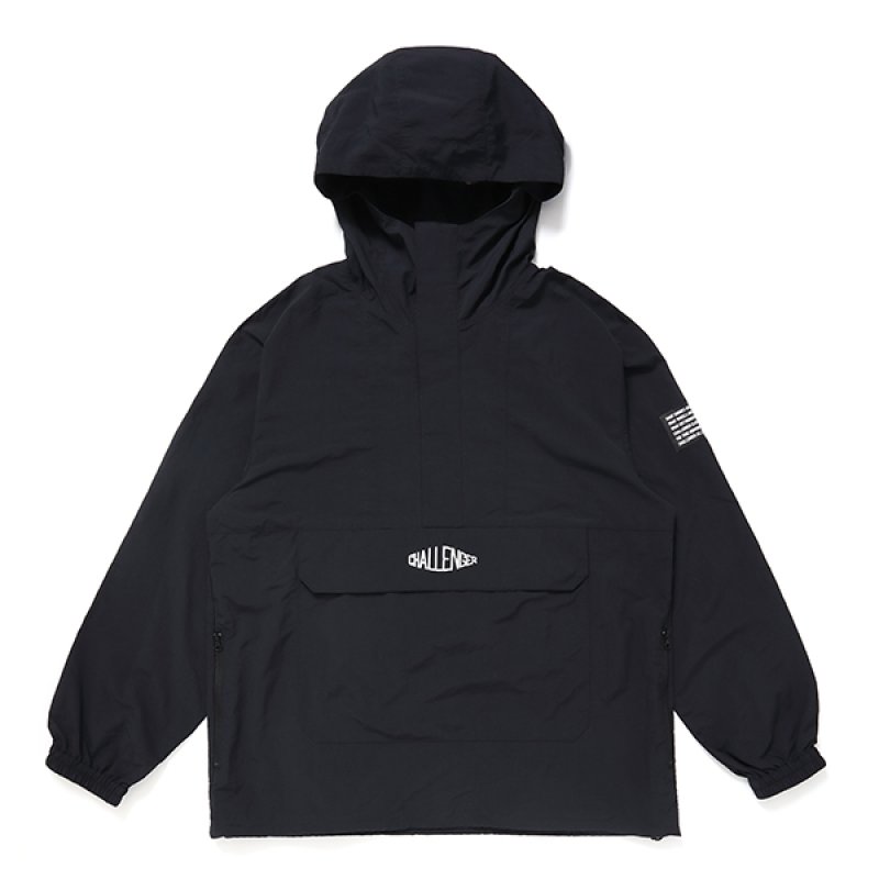 画像1: CHALLENGER/PACKABLE NYLON ANORAK（BLACK）［パッカブルナイロンアノラック-24春夏］