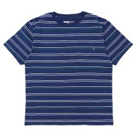 CHALLENGER/S/S STRIPE BORDER PKT TEE（NAVY）［ストライプボーダーポケT-24春夏］