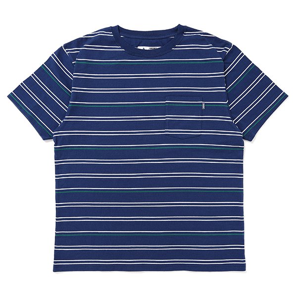 画像1: CHALLENGER/S/S STRIPE BORDER PKT TEE（NAVY）［ストライプボーダーポケT-24春夏］