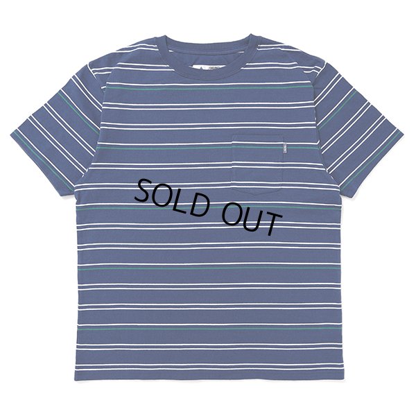 画像1: CHALLENGER/S/S STRIPE BORDER PKT TEE（NAVY）［ストライプボーダーポケT-24春夏］