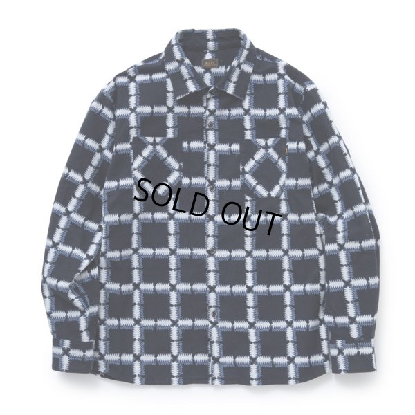 画像1: 【30%OFF】RATS/NATIVE PRINT FLANNEL SHIRT（BLUE）［ネイティブプリントフランネルシャツ-23秋冬］