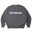 画像1: COOTIE PRODUCTIONS/Pigment Dyed Open End Yarn Sweat Crew（Black）［ピグメントダイスウェットクルー-23秋冬］ (1)