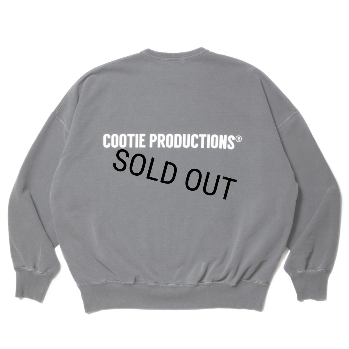 画像1: COOTIE PRODUCTIONS/Pigment Dyed Open End Yarn Sweat Crew（Black）［ピグメントダイスウェットクルー-23秋冬］ (1)