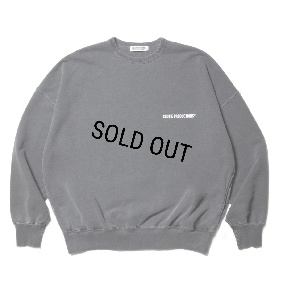 画像2: COOTIE PRODUCTIONS/Pigment Dyed Open End Yarn Sweat Crew（Black）［ピグメントダイスウェットクルー-23秋冬］ (2)