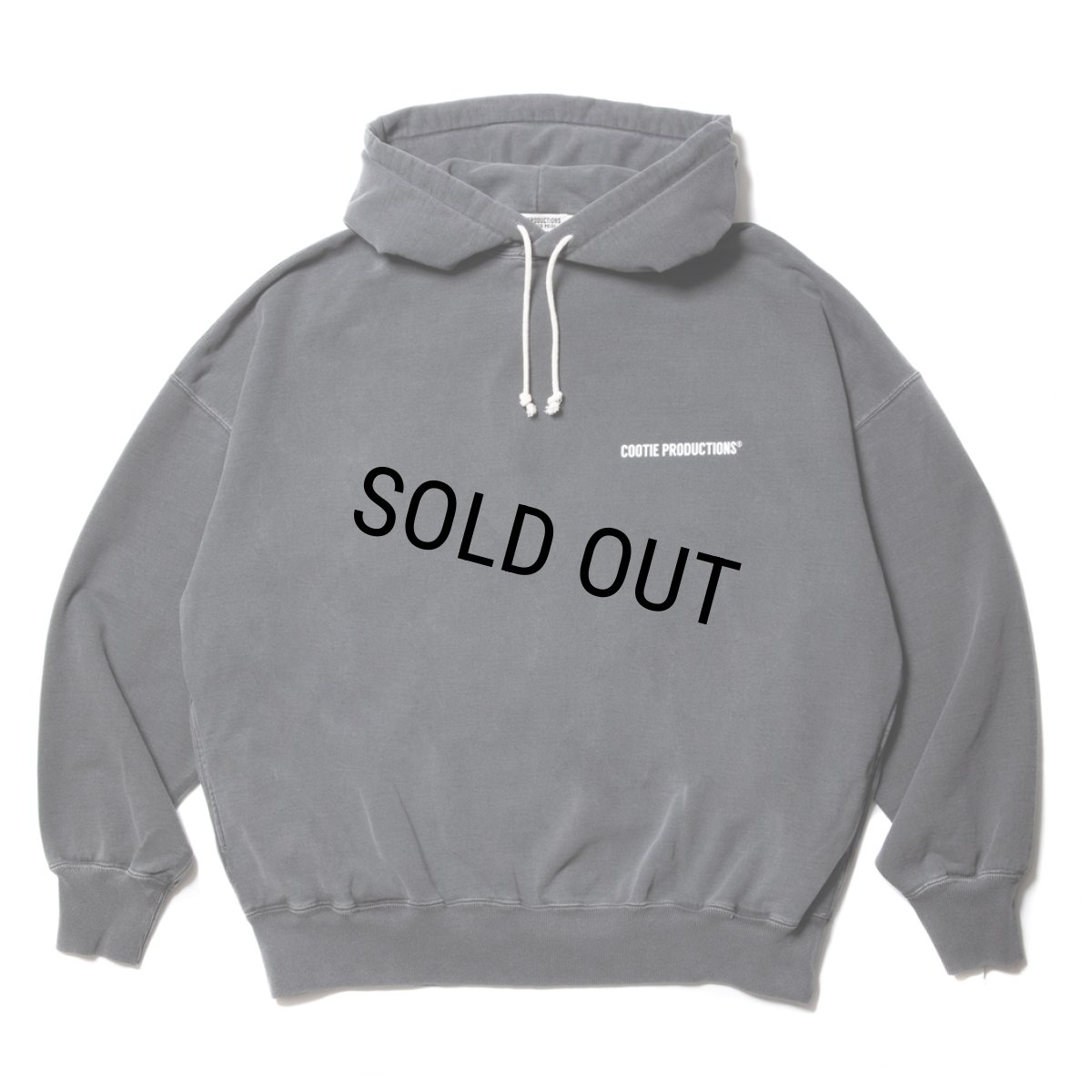 画像2: COOTIE PRODUCTIONS/Pigment Dyed Open End Yarn Sweat Hoodie（Black）［ピグメントダイスウェットフーディー-23秋冬］ (2)