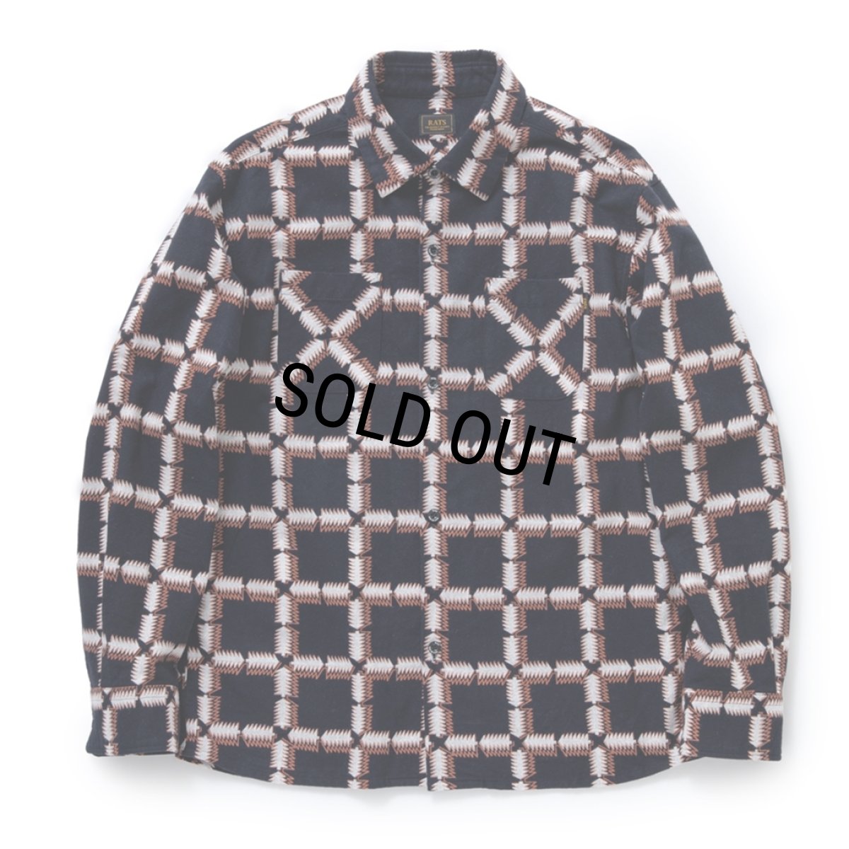 画像1: 【30%OFF】RATS/NATIVE PRINT FLANNEL SHIRT（ORANGE）［ネイティブプリントフランネルシャツ-23秋冬］ (1)