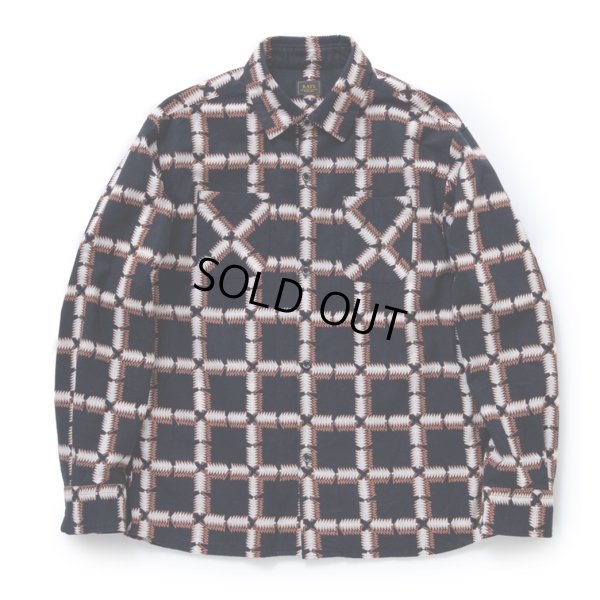 画像1: 【30%OFF】RATS/NATIVE PRINT FLANNEL SHIRT（ORANGE）［ネイティブプリントフランネルシャツ-23秋冬］