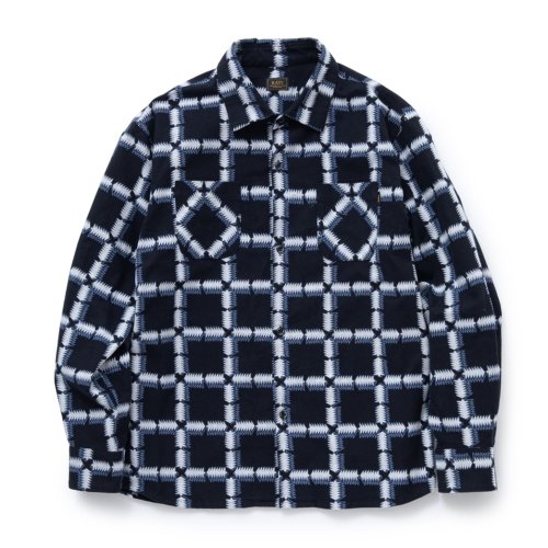 他の写真1: 【30%OFF】RATS/NATIVE PRINT FLANNEL SHIRT（BLUE）［ネイティブプリントフランネルシャツ-23秋冬］