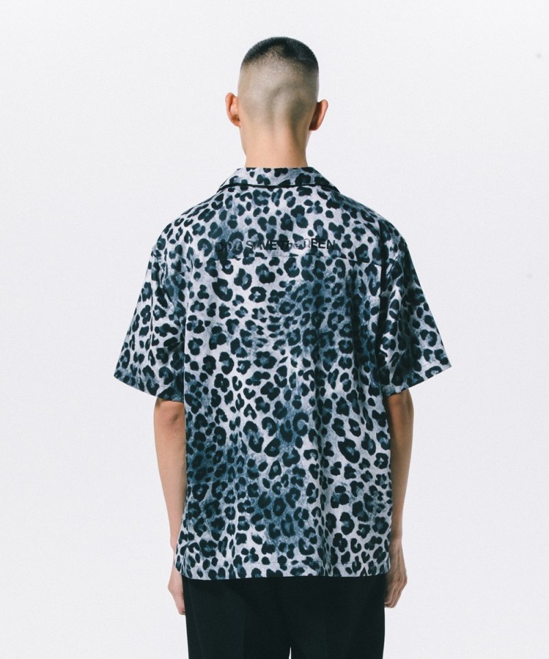 画像3: ROTTWEILER/R9 LEOPARD S/S SHIRT（GRAY） 【30%OFF】［レオパードシャツ-24春夏］