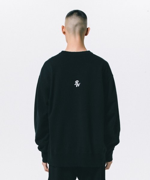 他の写真3: ROTTWEILER/B.D DAMAGE SWEATER（CHARCOAL） 【30%OFF】［ユーズド加工クルーネックスウェット-24春夏］