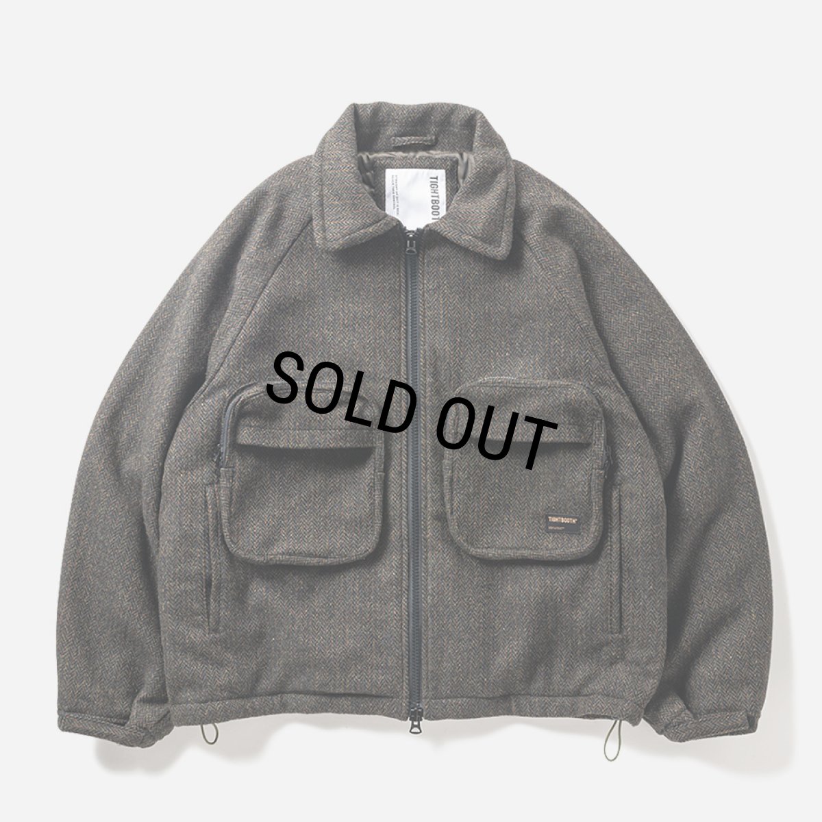 画像1: TIGHTBOOTH/TWEED PUFFY JKT（Olive）［ツイードパフィーJKT-23秋冬］ (1)
