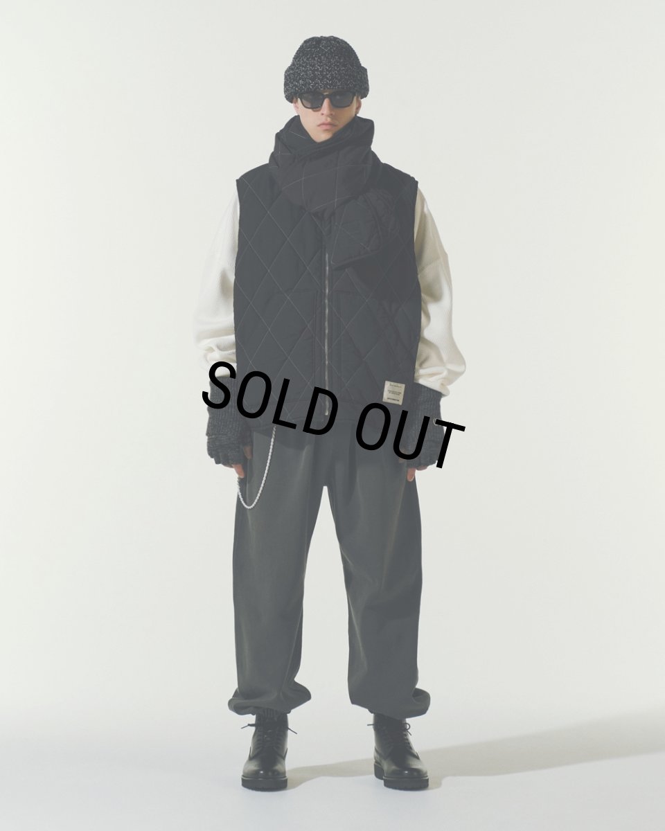 画像3: COOTIE PRODUCTIONS/Nylon Quilting Wide Stole（Black/White）［ナイロンキルティングワイドストール-23秋冬］ (3)