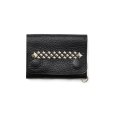 画像1: CALEE/STUDS LEATHER FLAP HALF WALLET（BLACK）［スタッズレザーハーフウォレット-23秋冬］ (1)