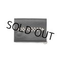 CALEE/STUDS LEATHER FLAP HALF WALLET（BLACK）［スタッズレザーハーフウォレット-23秋冬］