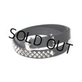 CALEE/STUDS LEATHER NARROW BELT（BLACK）［スタッズレザーナローベルト-23秋冬］