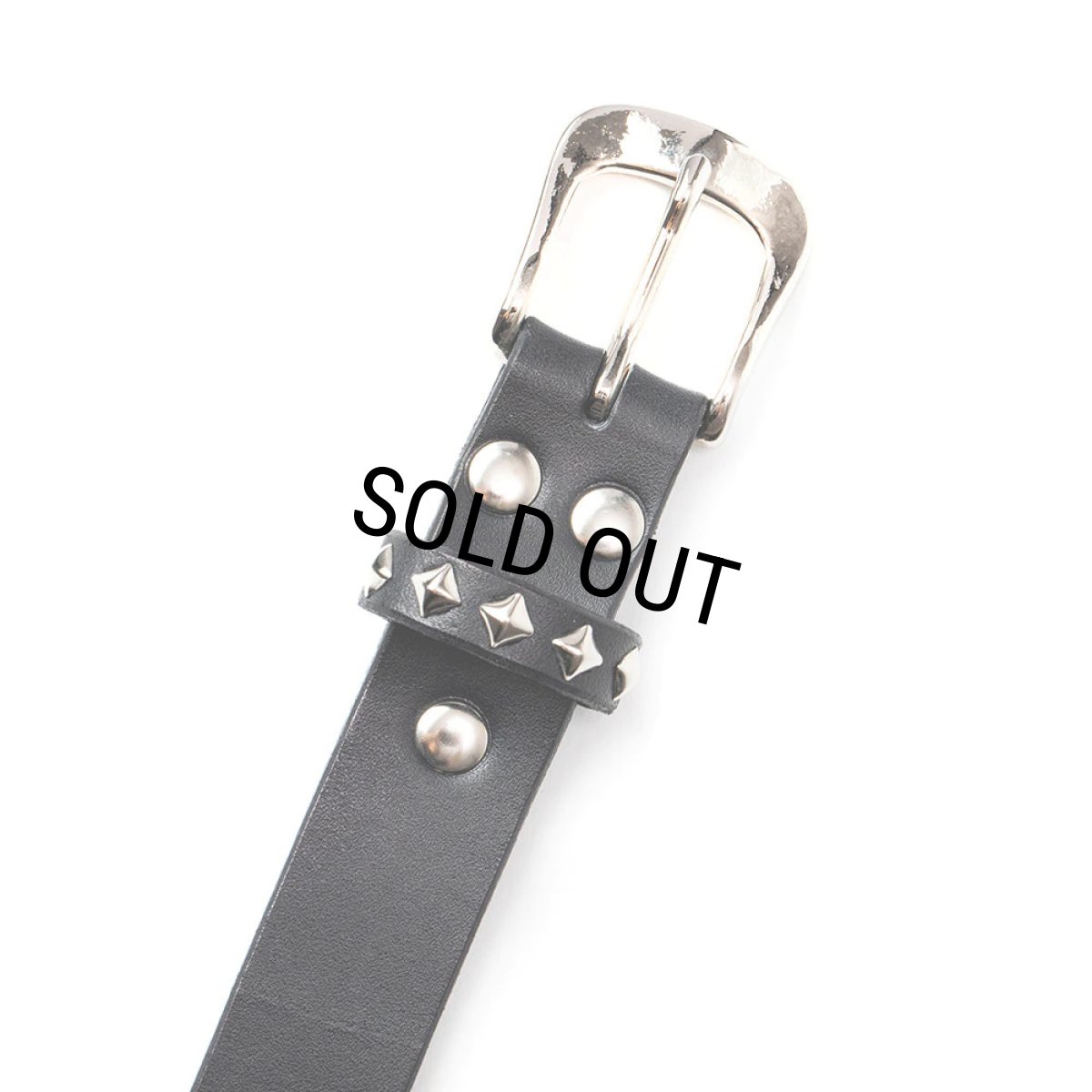 画像3: CALEE/STUDS LEATHER NARROW BELT（BLACK）［スタッズレザーナローベルト-23秋冬］ (3)