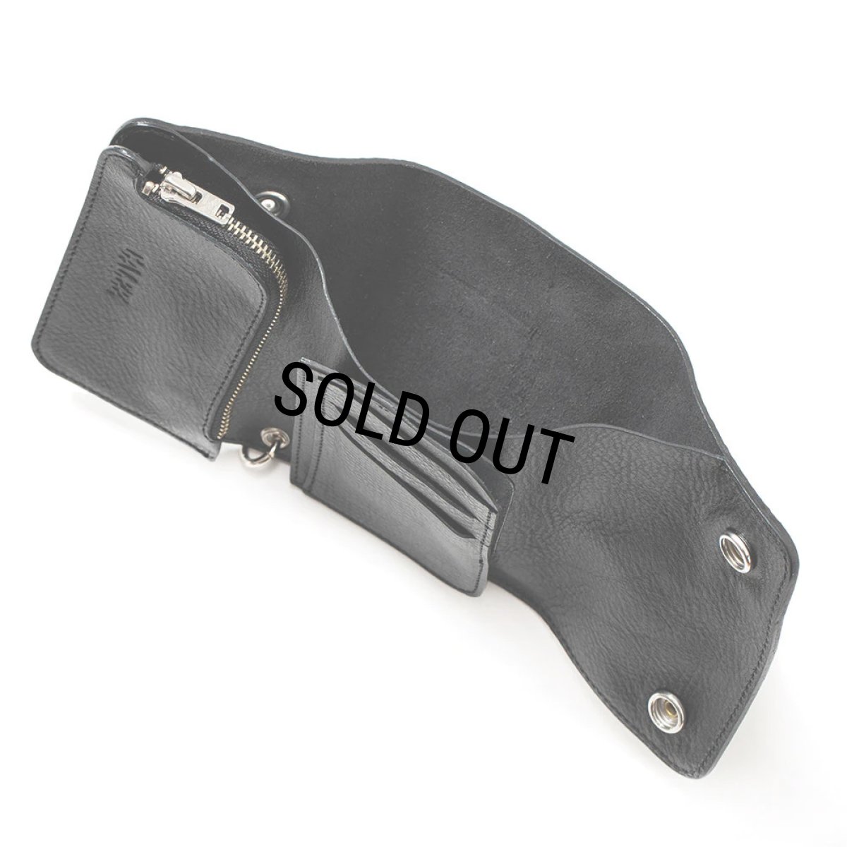 画像4: CALEE/STUDS LEATHER FLAP HALF WALLET（BLACK）［スタッズレザーハーフウォレット-23秋冬］ (4)