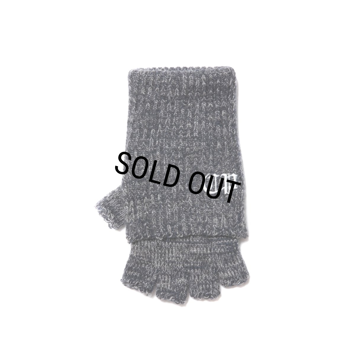 画像2: COOTIE PRODUCTIONS/Lowgauge Fingerless Knit Glove（Black Mix）［フィンガーレスニットグローブ-23秋冬］ (2)