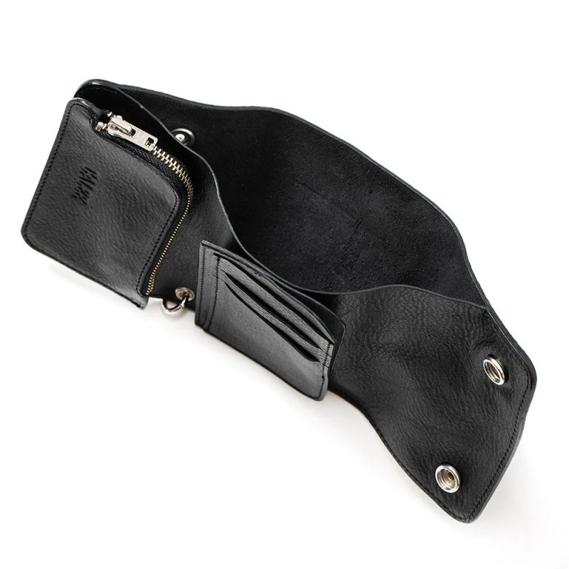 画像3: CALEE/STUDS LEATHER FLAP HALF WALLET（BLACK）［スタッズレザーハーフウォレット-23秋冬］