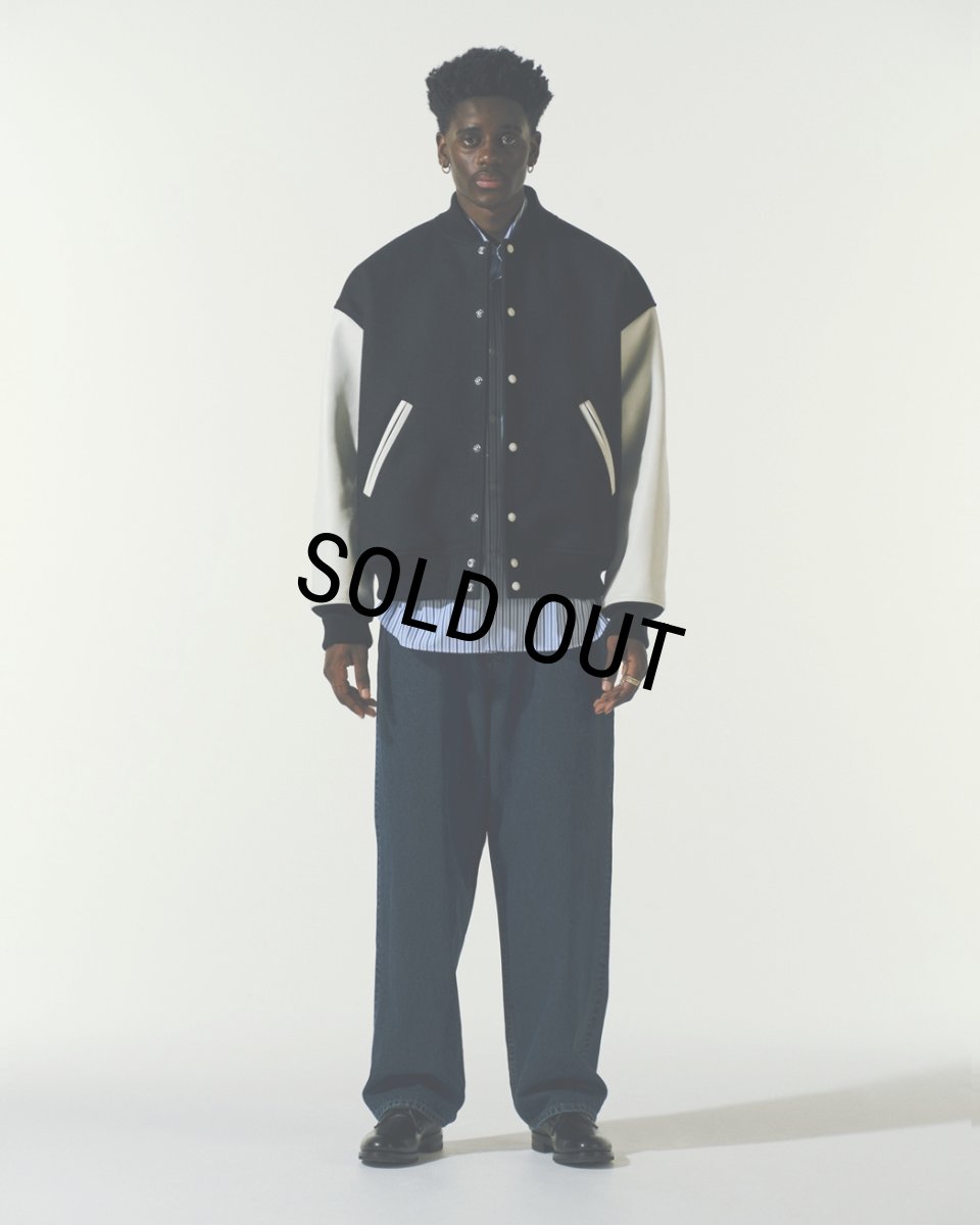 画像7: COOTIE PRODUCTIONS/Wool Melton Error Fit Stadium Jacket（Black/Black）［ウールメルトンエラーフィットスタジアムJKT-23秋冬］ (7)