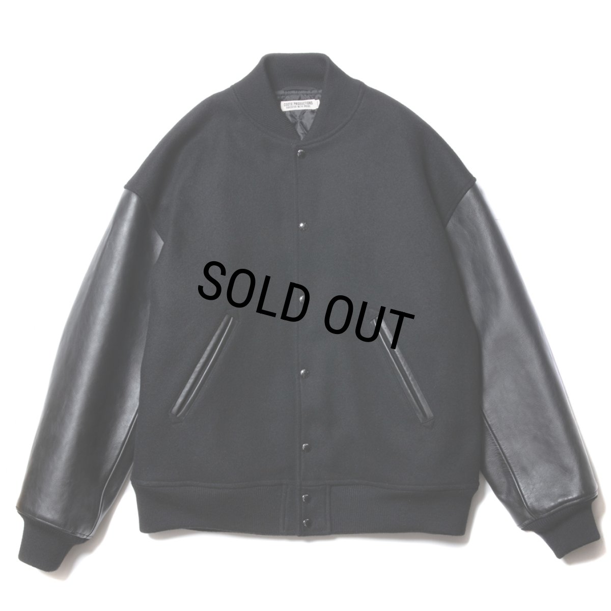 画像1: COOTIE PRODUCTIONS/Wool Melton Error Fit Stadium Jacket（Black/Black）［ウールメルトンエラーフィットスタジアムJKT-23秋冬］ (1)