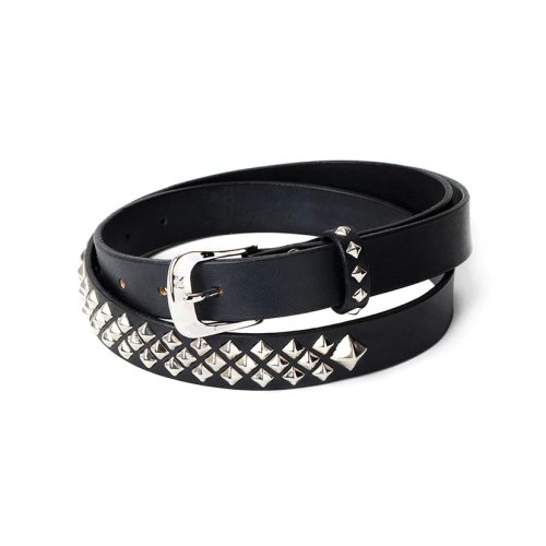 他の写真1: CALEE/STUDS LEATHER NARROW BELT（BLACK）［スタッズレザーナローベルト-23秋冬］