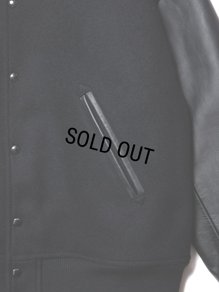 画像5: COOTIE PRODUCTIONS/Wool Melton Error Fit Stadium Jacket（Black/Black）［ウールメルトンエラーフィットスタジアムJKT-23秋冬］ (5)
