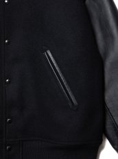 画像5: COOTIE PRODUCTIONS/Wool Melton Error Fit Stadium Jacket（Black/Black）［ウールメルトンエラーフィットスタジアムJKT-23秋冬］ (5)