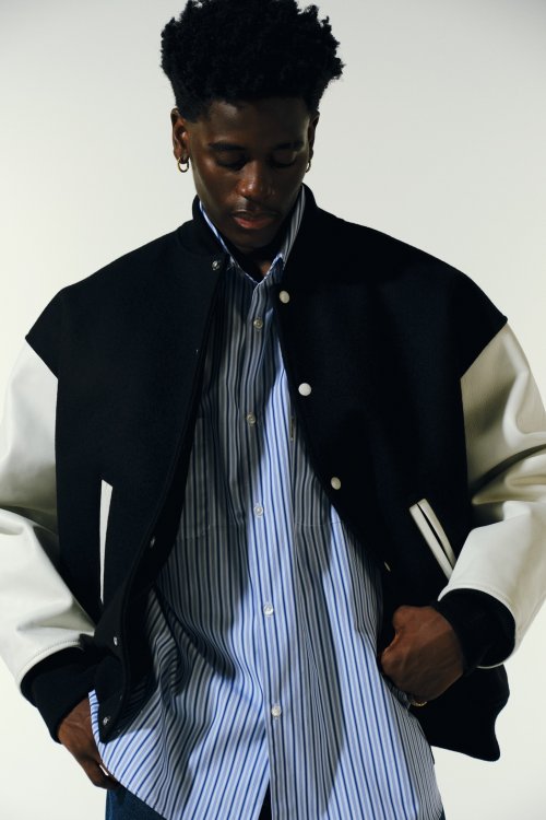 他の写真3: COOTIE PRODUCTIONS/Wool Melton Error Fit Stadium Jacket（Black/White）［ウールメルトンエラーフィットスタジアムJKT-23秋冬］