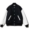 画像1: COOTIE PRODUCTIONS/Wool Melton Error Fit Stadium Jacket（Black/White）［ウールメルトンエラーフィットスタジアムJKT-23秋冬］ (1)