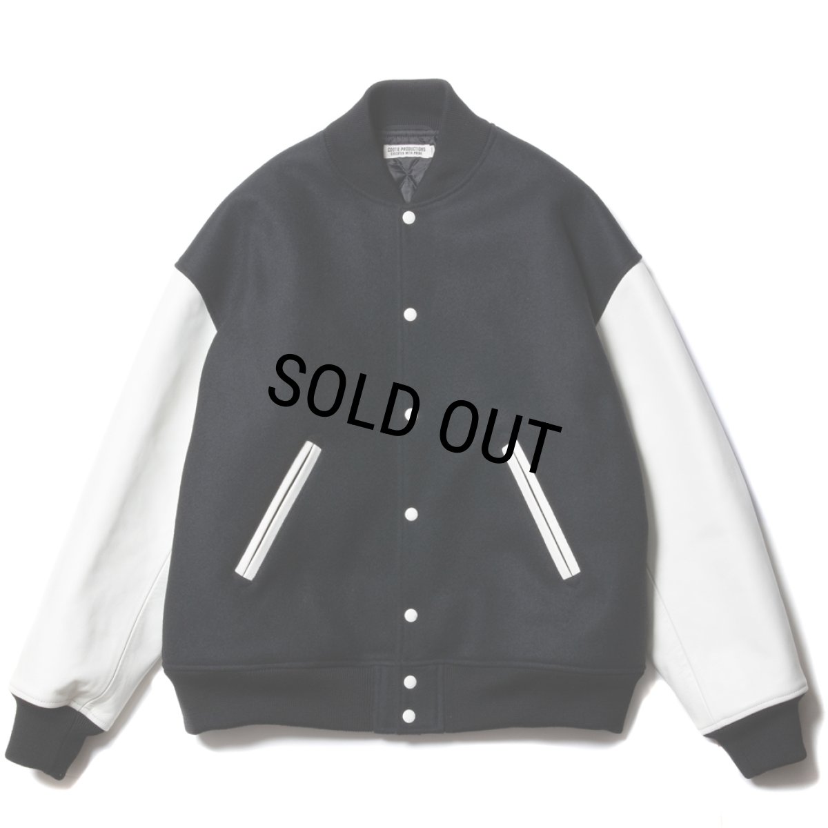 画像1: COOTIE PRODUCTIONS/Wool Melton Error Fit Stadium Jacket（Black/White）［ウールメルトンエラーフィットスタジアムJKT-23秋冬］ (1)