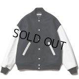 COOTIE PRODUCTIONS/Wool Melton Error Fit Stadium Jacket（Black/White）［ウールメルトンエラーフィットスタジアムJKT-23秋冬］