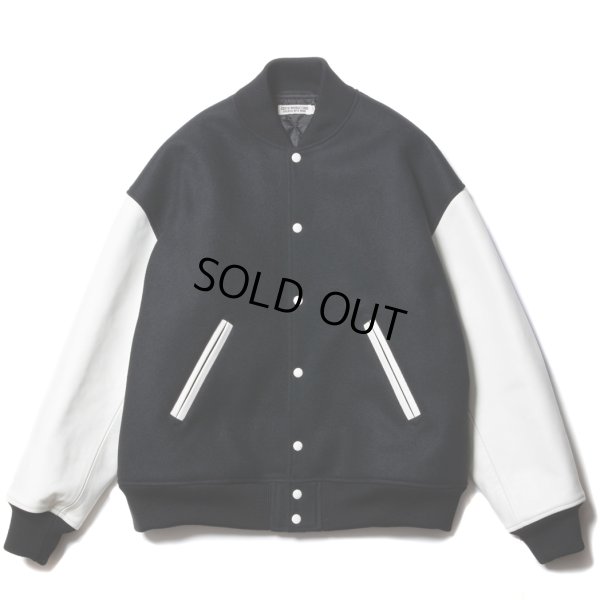 画像1: COOTIE PRODUCTIONS/Wool Melton Error Fit Stadium Jacket（Black/White）［ウールメルトンエラーフィットスタジアムJKT-23秋冬］