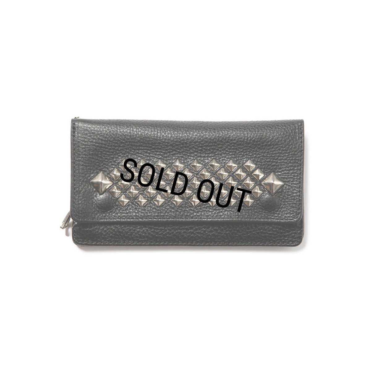 画像1: CALEE/STUDS LEATHER LONG WALLET（BLACK）［スタッズレザーロングウォレット-23秋冬］ (1)