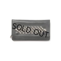 CALEE/STUDS LEATHER LONG WALLET（BLACK）［スタッズレザーロングウォレット-23秋冬］