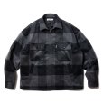 画像1: COOTIE PRODUCTIONS/Buffalo Check Wool Zip Up CPO Jacket（Black/Gray）［バッファローチェックウールCPO JKT-23秋冬］ (1)