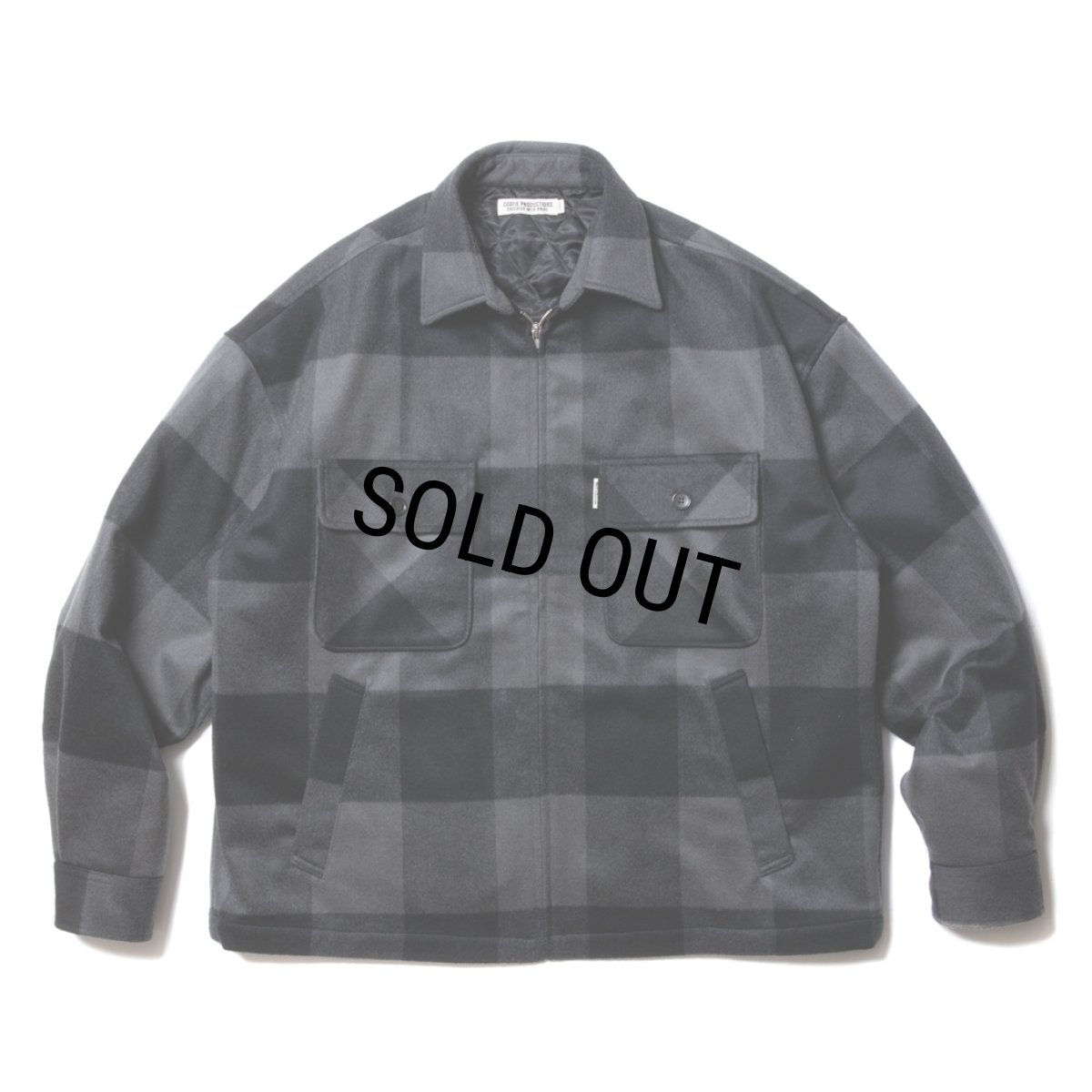 画像1: COOTIE PRODUCTIONS/Buffalo Check Wool Zip Up CPO Jacket（Black/Gray）［バッファローチェックウールCPO JKT-23秋冬］ (1)