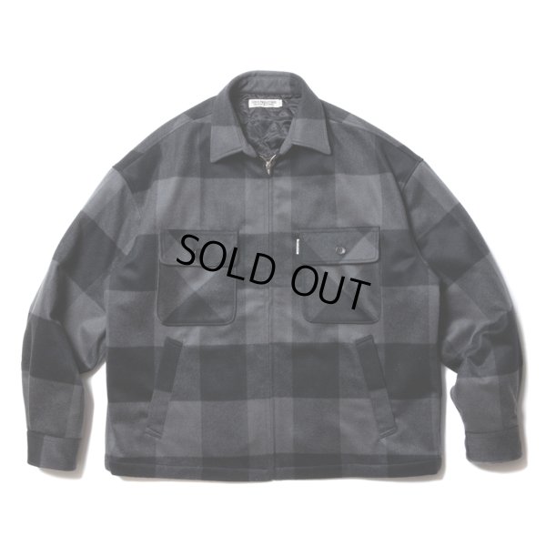 画像1: COOTIE PRODUCTIONS/Buffalo Check Wool Zip Up CPO Jacket（Black/Gray）［バッファローチェックウールCPO JKT-23秋冬］