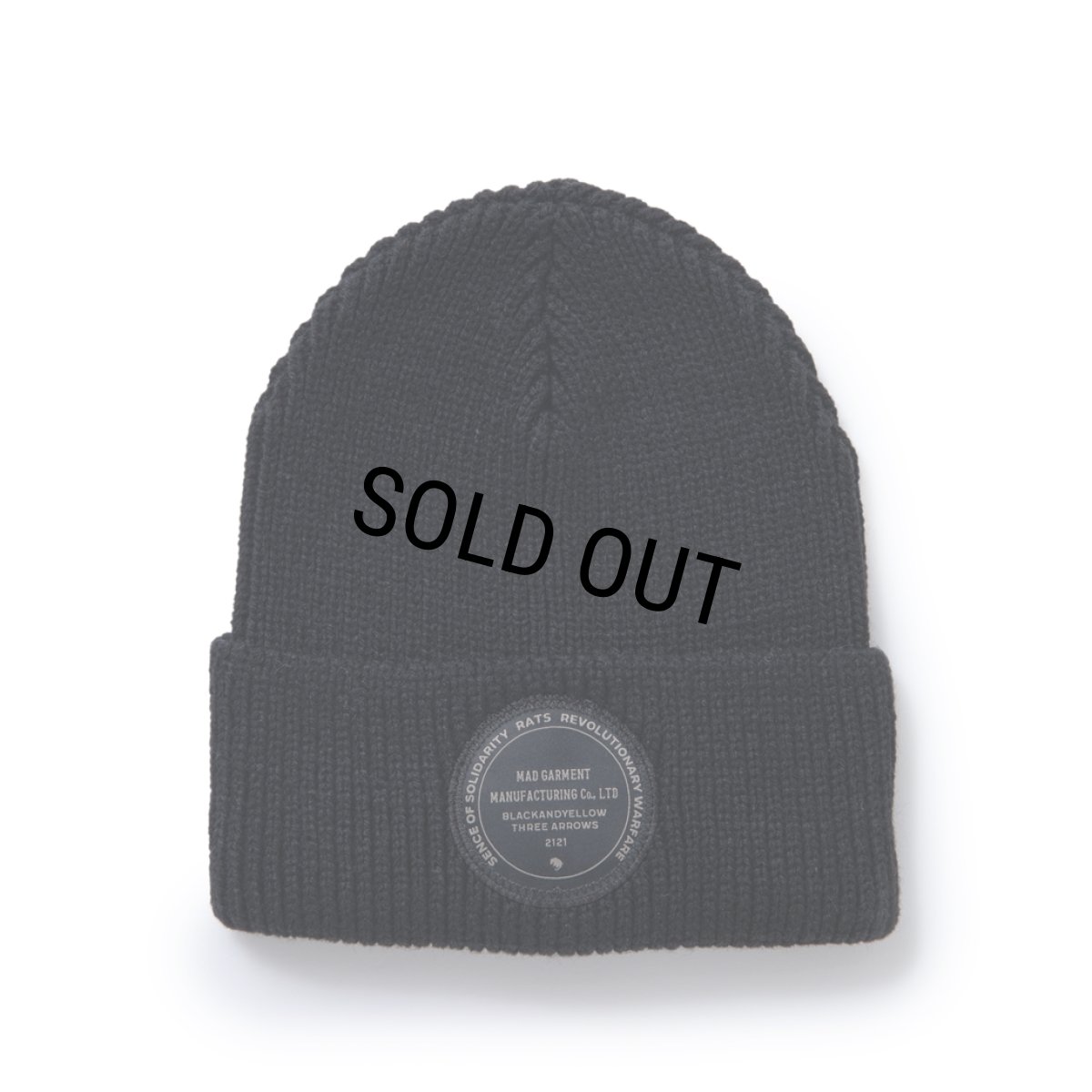 画像1: RATS/KNIT CAP CIRCLE PATCH（BLACK）［ニットキャップ-23秋冬］ (1)