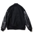 画像2: COOTIE PRODUCTIONS/Wool Melton Error Fit Stadium Jacket（Black/Black）［ウールメルトンエラーフィットスタジアムJKT-23秋冬］ (2)