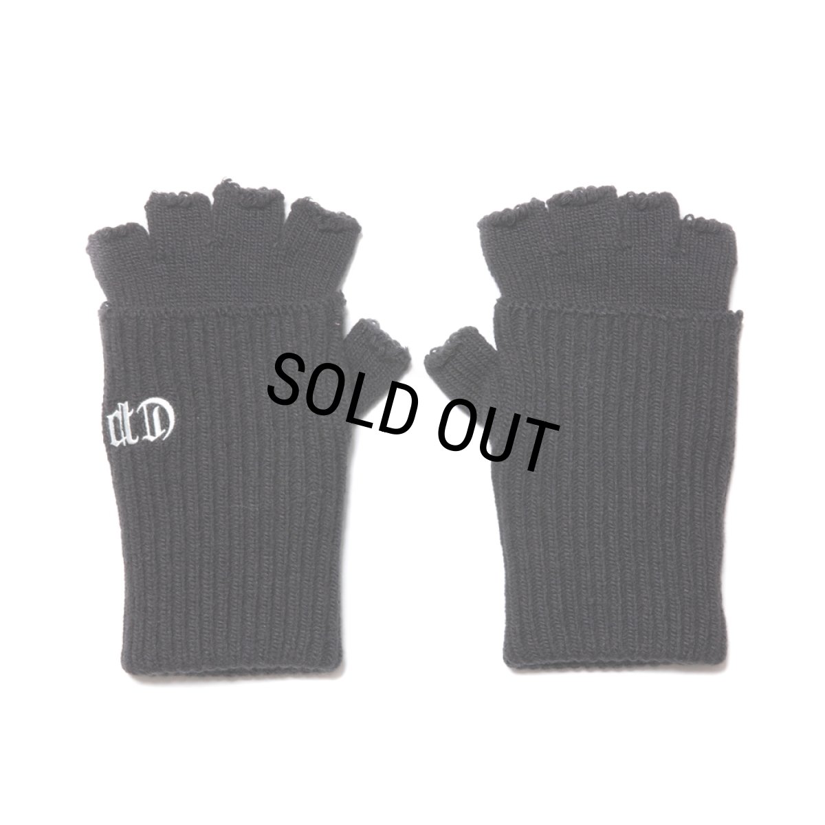 画像1: COOTIE PRODUCTIONS/Lowgauge Fingerless Knit Glove（Black）［フィンガーレスニットグローブ-23秋冬］ (1)