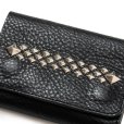 画像5: CALEE/STUDS LEATHER FLAP HALF WALLET（BLACK）［スタッズレザーハーフウォレット-23秋冬］