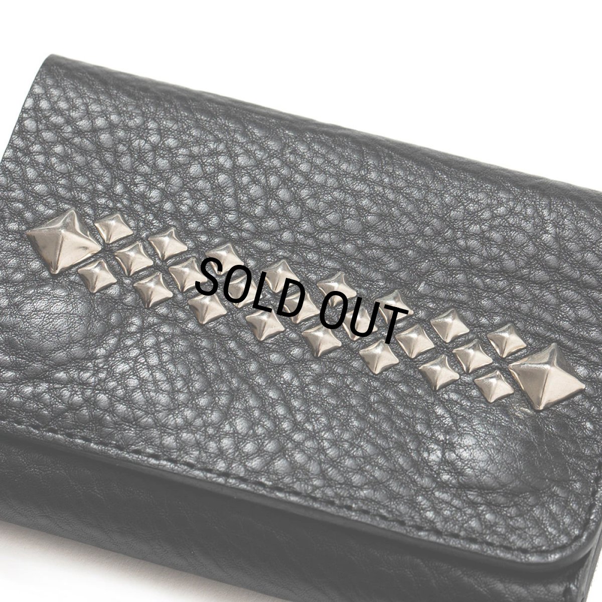 画像5: CALEE/STUDS LEATHER FLAP HALF WALLET（BLACK）［スタッズレザーハーフウォレット-23秋冬］ (5)