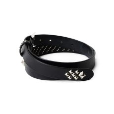 画像2: CALEE/STUDS LEATHER NARROW BELT（BLACK）［スタッズレザーナローベルト-23秋冬］ (2)