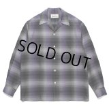 WACKO MARIA/OMBRE CHECK OPEN COLLAR SHIRT（PURPLE）［オンブレチェックオープンカラーシャツ-23秋冬］